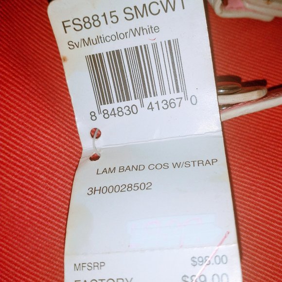 NWT Vintage Coach Purse or Makeup Bag-White with pink/green/blue/orange - Picture 5 of 8